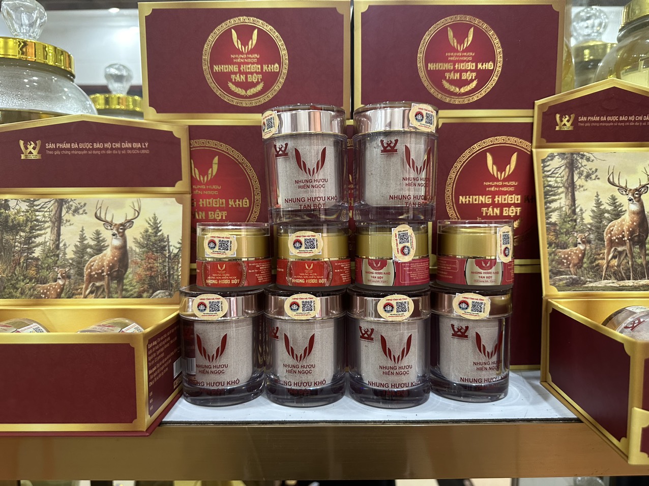 Nhung hươu khô tán bột