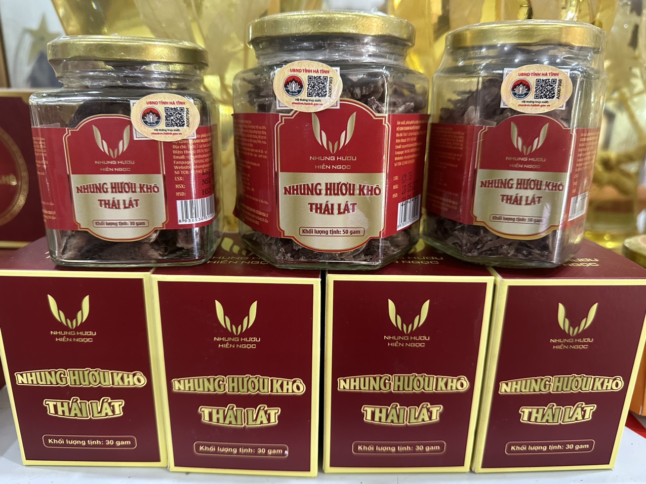 Nhung hươu khô thái lát