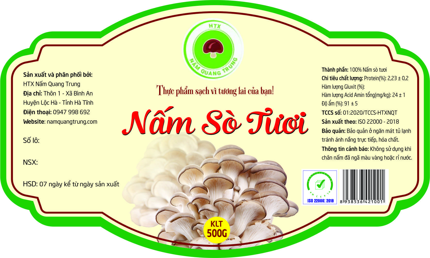 Nấm sò tươi Quang Trung