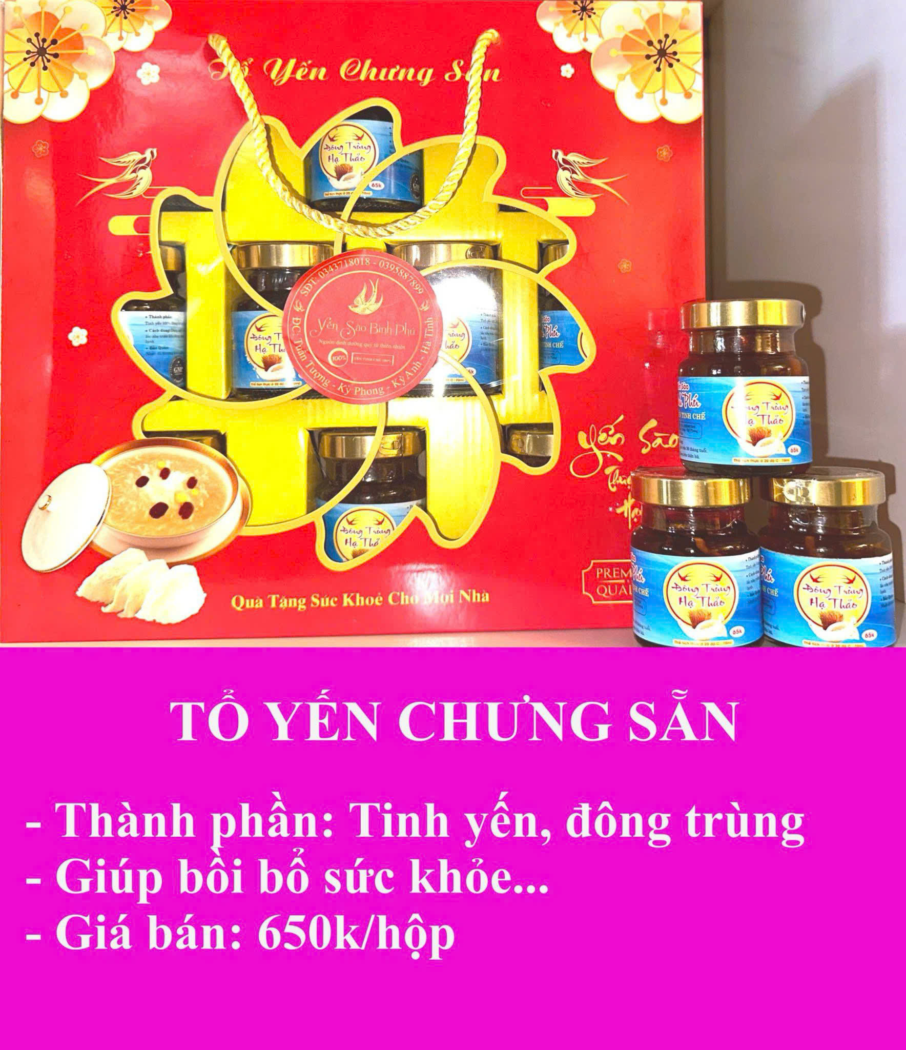 Tổ yến chưng sẵn.